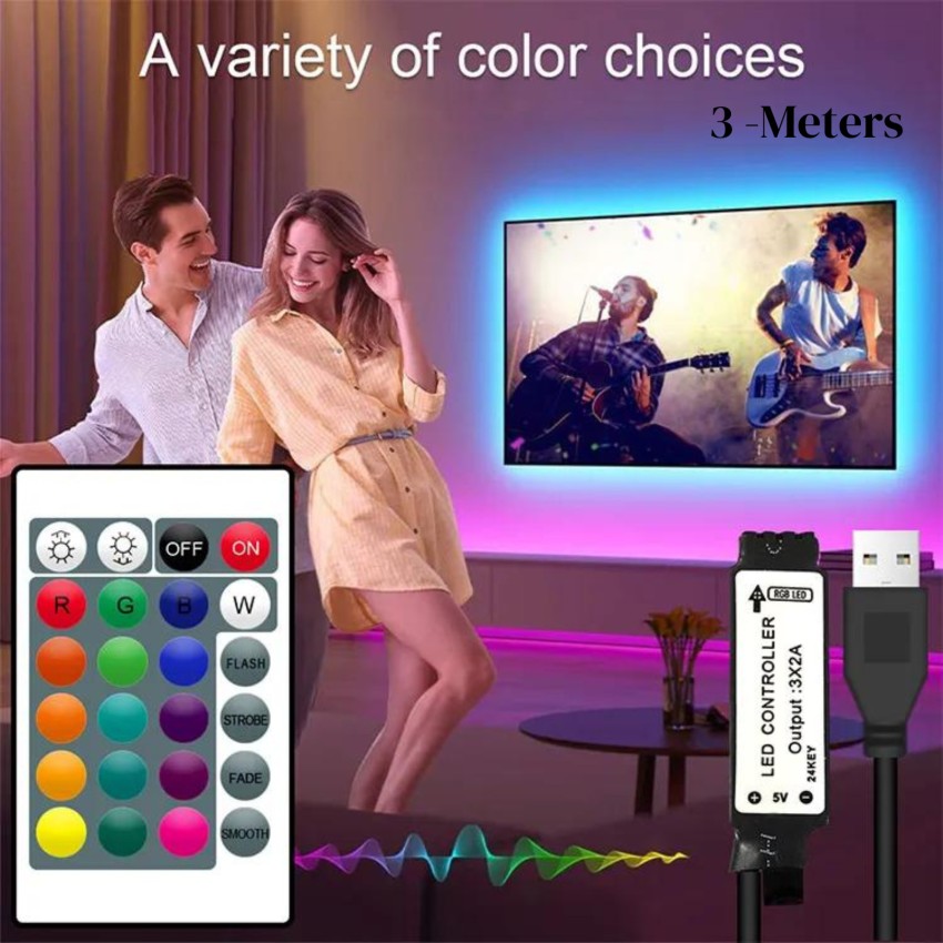 Rasta 3 METER TV Behind Lighting LED Strip Android and IOS Apple Controlled  TV Backlight RGB LED Neon Accent Lights Strips Bluetooth, Led Light Led  Light Price in India - Buy Rasta
