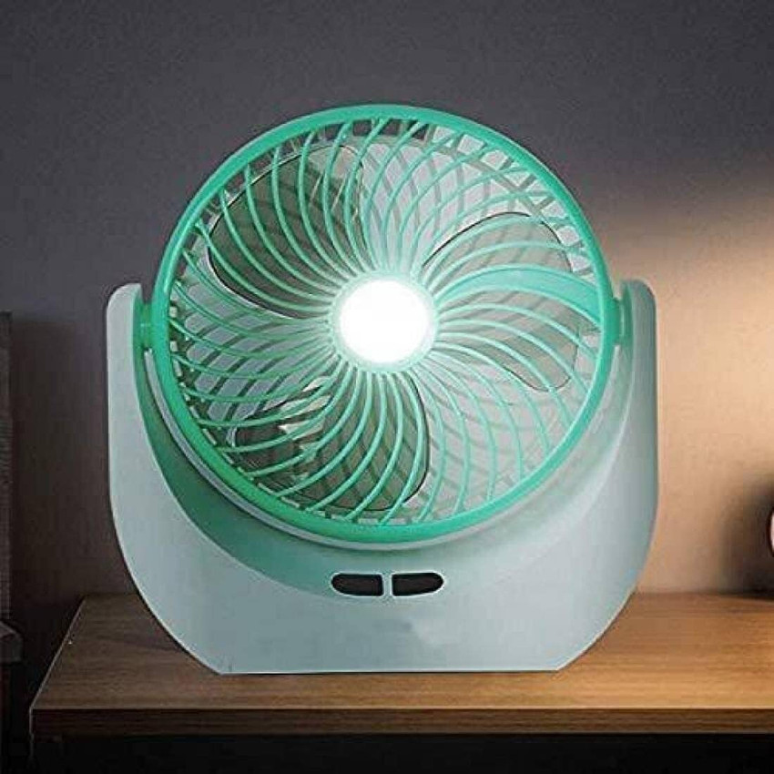 Rechargeable table sales fan with light