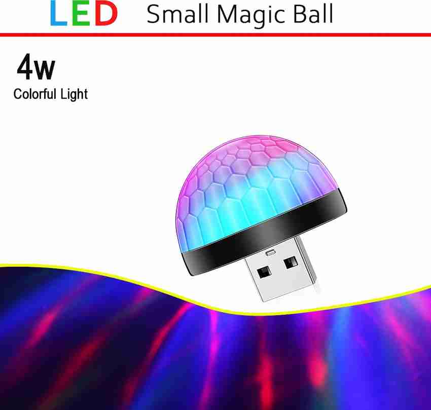Zohlo USB LED Small Magic Disco Ball Light Disco Light for Car Led