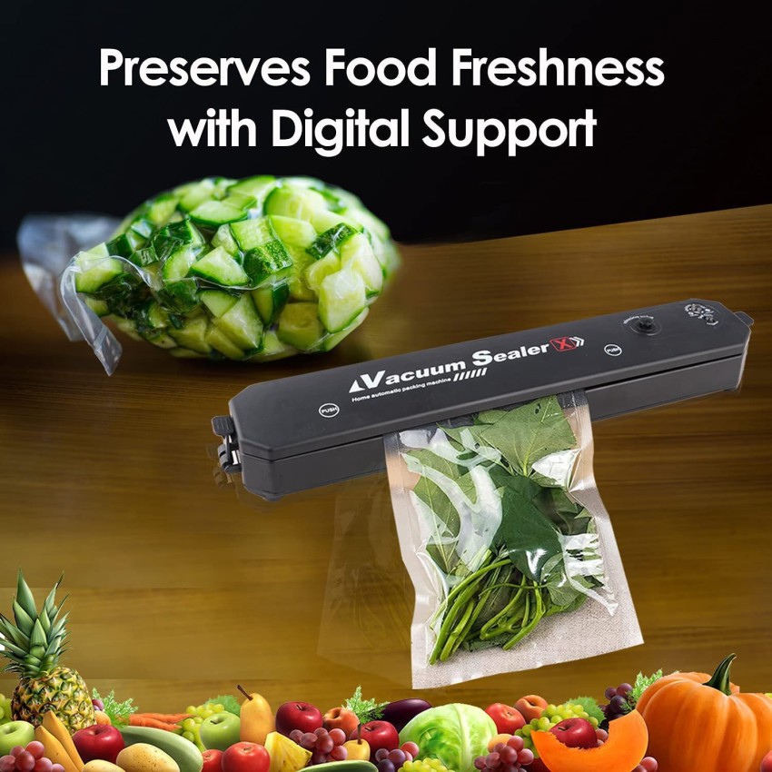 Vacuum Sealer Machine Powerful Electric Automatic Air Sealing Vacuum  Packing Machine with 10 Preservation Bags for Fresh Fruits, Meat and  Vegetables