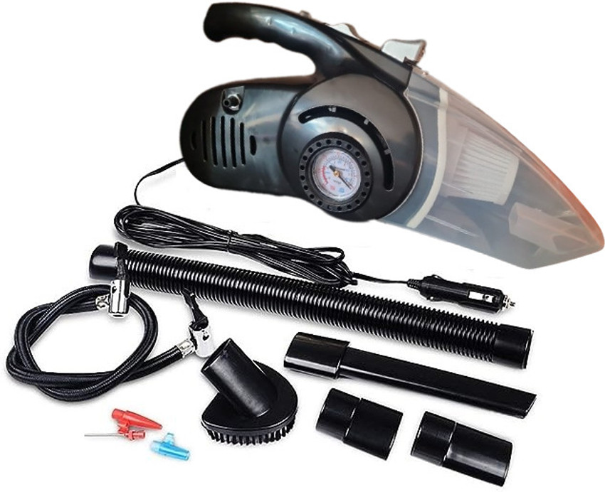 Tyre inflator store and vacuum cleaner