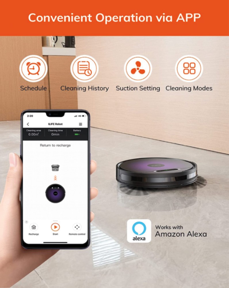 ILIFE V3s Max 2 in 1 Robot Vacuum and Mop with Smart Gyro