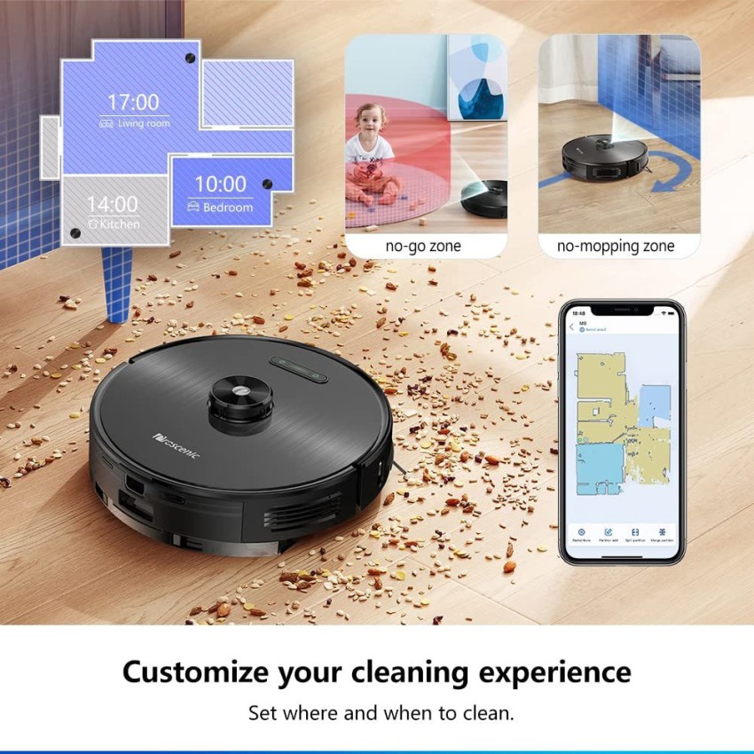 Proscenic 850T Robot Vacuum Cleaner, 3-in-1 Robot Vacuum and Mop,  APP/Alexa/Google Home Control, Robotic Vacuum with 3000Pa Strong Suction,  Ideal for