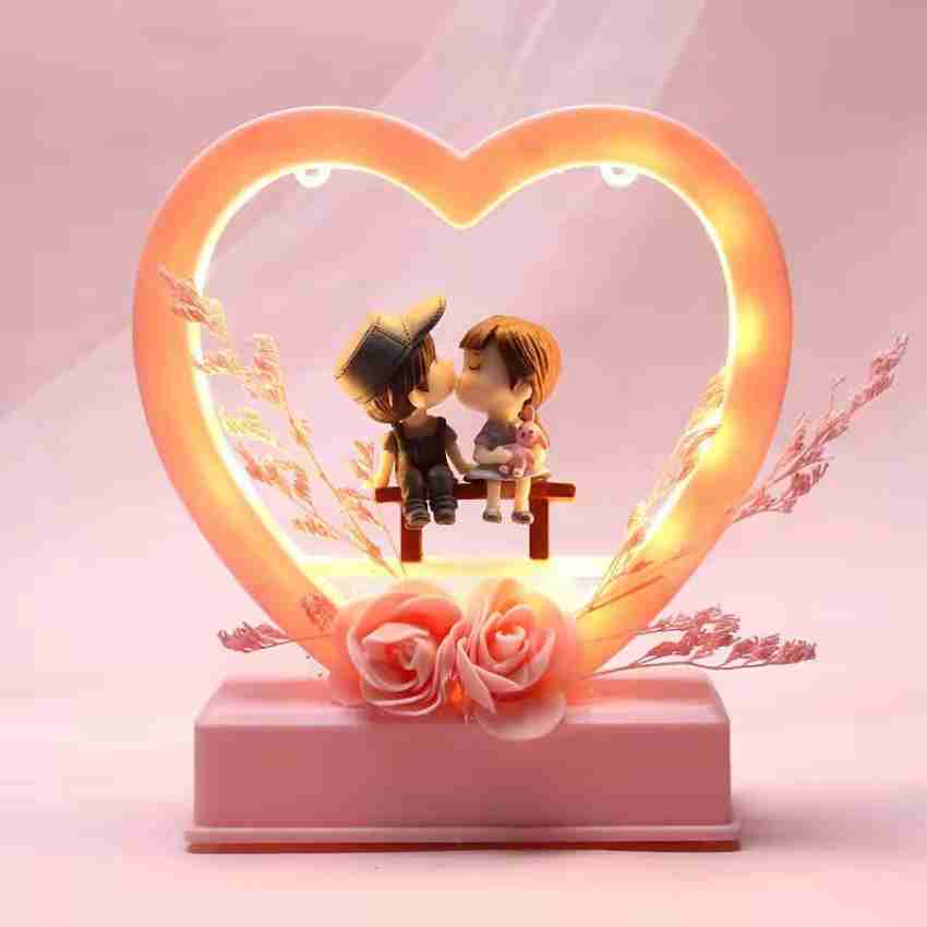 Chocozone Musical Couple Showpiece with Lights Valentine Gift for