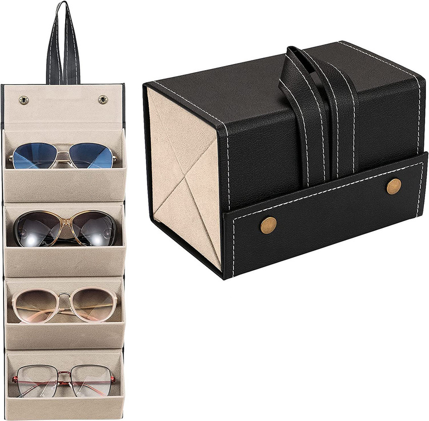 JD FRESH Sunglasses Organizer 4 Slots Travel Glasses Case Hanging Eyewear Holder Multipurpose Portable Sunglasses Organizer Vanity Box Vanity Box Price in India Buy JD FRESH Sunglasses Organizer 4 Slo...