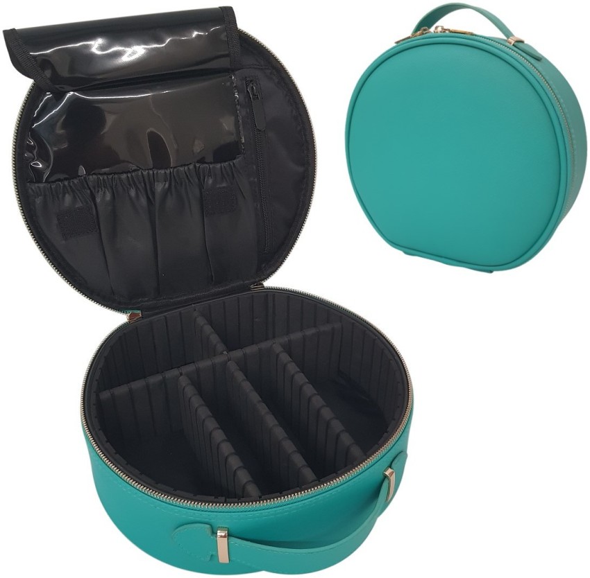 Rozia Makeup Kit Girls Makeup Case Cosmetic Bag Brush Organizer Storage 16.5 Inches Travel Make Up Box 3 Layer Large Capacity Vanity Adjustable Strap