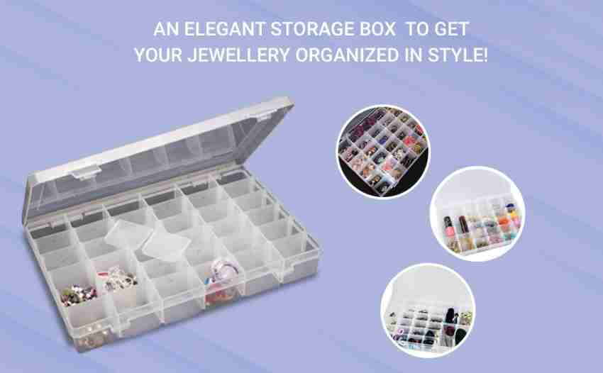 FreshDcart Women's Plastic Jewellery Grid Organizer Box with Imitation  Adjustable Dividers 36 Grid Boxes for Travel, Home, STORAGE BOX FOR MACKUP,  JEWELLERY Vanity Box Price in India - Buy FreshDcart Women's Plastic