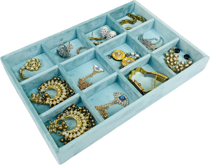 La Trove Luxury Velvet 12 Grid Organiser Jewellery Tray (30X20X3.5 Cm): Buy  La Trove Luxury Velvet 12 Grid Organiser Jewellery Tray (30X20X3.5 Cm)  Online at Best Price in India