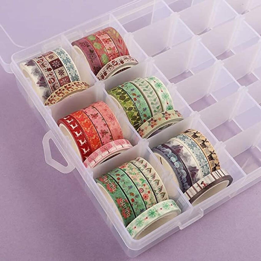 Plastic Organizer Container Storage Box 28 Slots Removable Grid Compartment  for Jewelry Earring Fishing Hook Small Accessories(Pink), snatcher