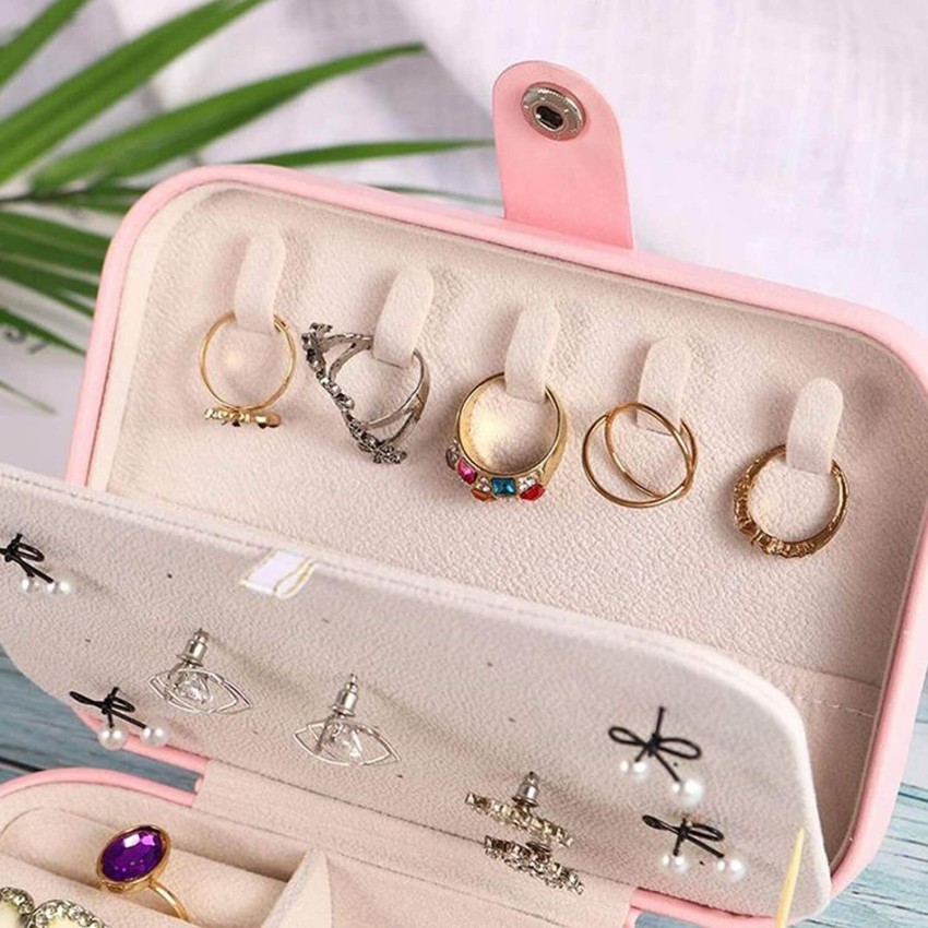 Buy House of Quirk Poratble Mini PU Leather Small Jewelry Box Travel  Portable Jewelry Case for Ring Pendant Earring Necklace Bracelet Organizer  Storage Holder Boxes  Green Online at Best Prices in