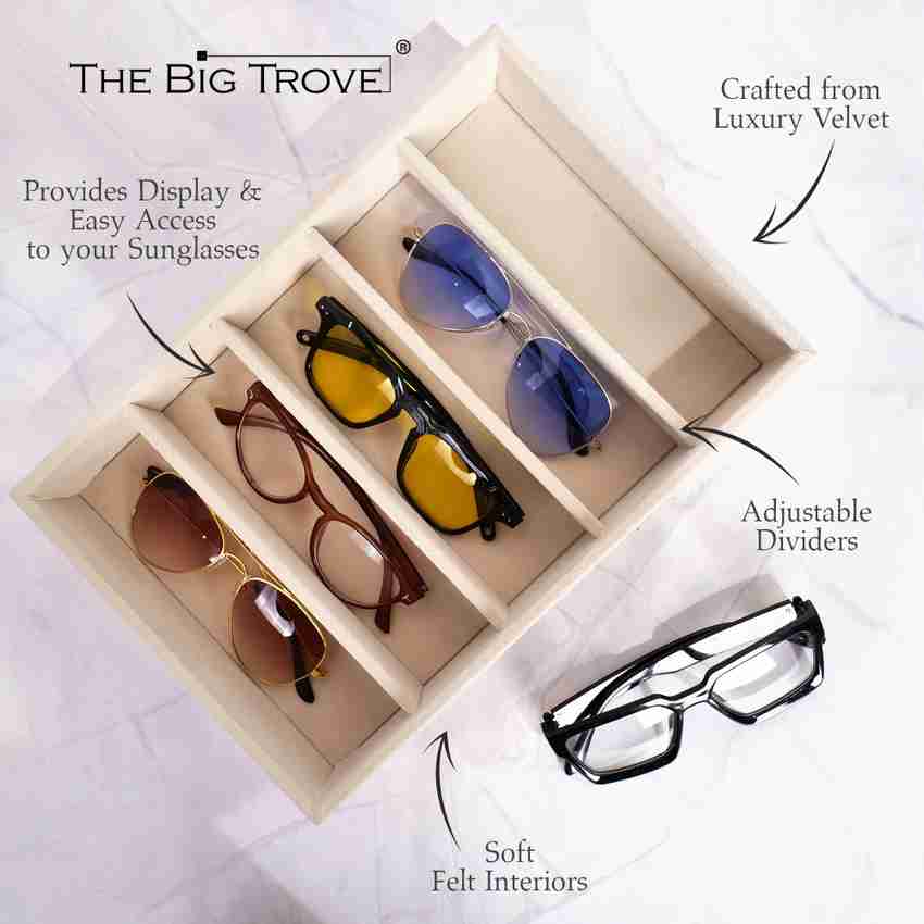la trove Luxury Velvet Drawer Organizer Sunglass Goggles Tray and Jewelry Storage Display For Sunglass Shades Goggles 30 20 5 cm Vanity Box Price in India Buy la trove Luxury Velvet Drawer Organizer