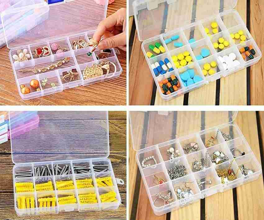 15 Grid Cells Plastic Multipurpose Jewelry Organizer Storage Box