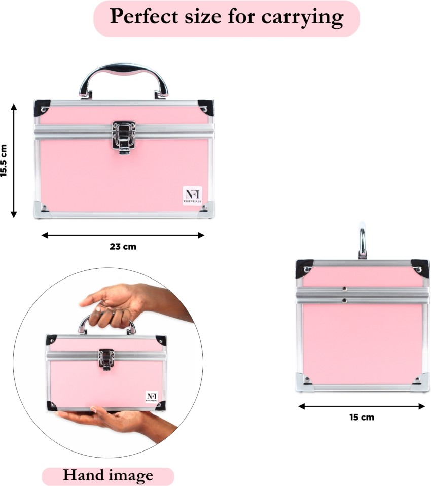 NFI Essentials Pouch : Buy Nfi Essentials Cosmetic Box Makeup Bag Vanity  Kit Travel Organiser Big Box Aluminium (One Size) Online