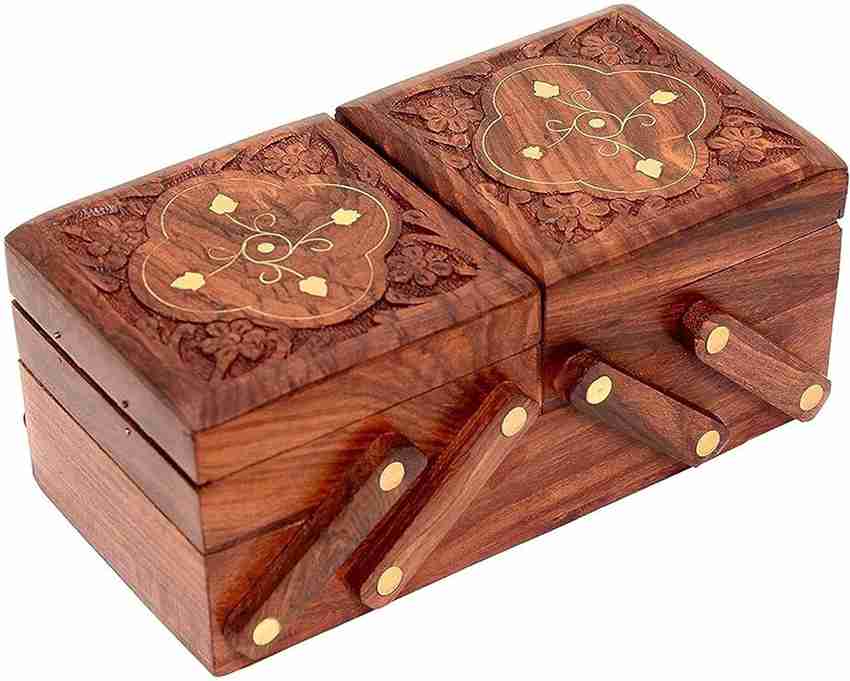 DIGIAPSTECH Jewellery jewelry Jewel Jwell Organizer Organiser Box For Women Gold Wooden Wood Jewel Organizer Box jewelry box wooden Jewellery Box for Women Jewel Organizer Box Vanity Box Price in Indi...