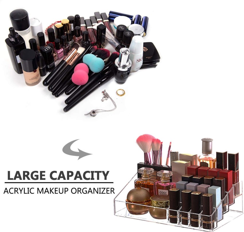 Large Makeup Storage with Lipstick Grids