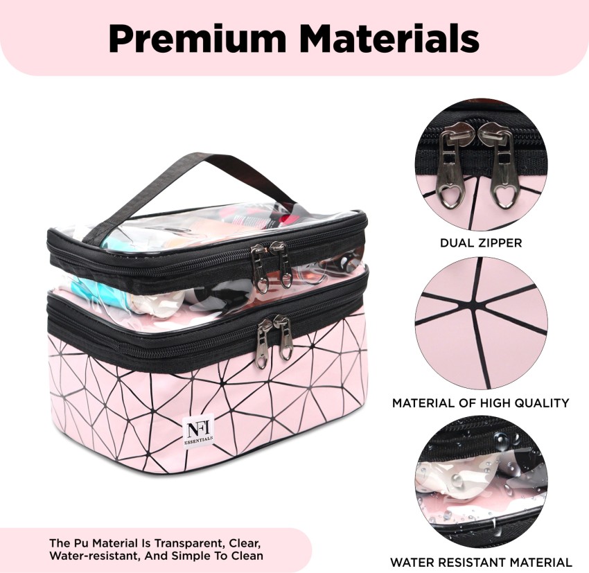 Double Layer Cosmetic Bag, Travel Mesh Cosmetic Storage Bag Large Toiletry  Bag Makeup Organizer Makeup Bag School Supplies School Stuff for College  Dorm for Student