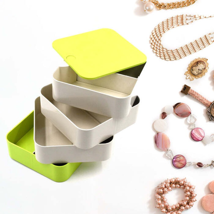 4 Layers Jewellery Box, 360 Degree Rotating Jewelry Box, Jewelry and  Earring Organizer Box with Mirror