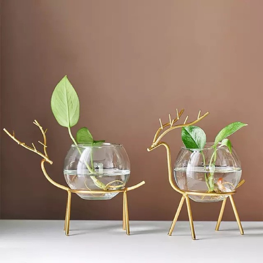 Buy Brass gallery Moon Shape Vase Gold Metal Moon Shape Flower Pot (Moon  Shape Leaf Vases) Online at Low Prices in India 