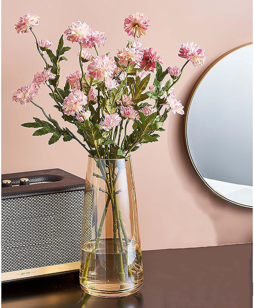 Decent Glass Conical Shape Luster Flower Vase Glass Vase Price in