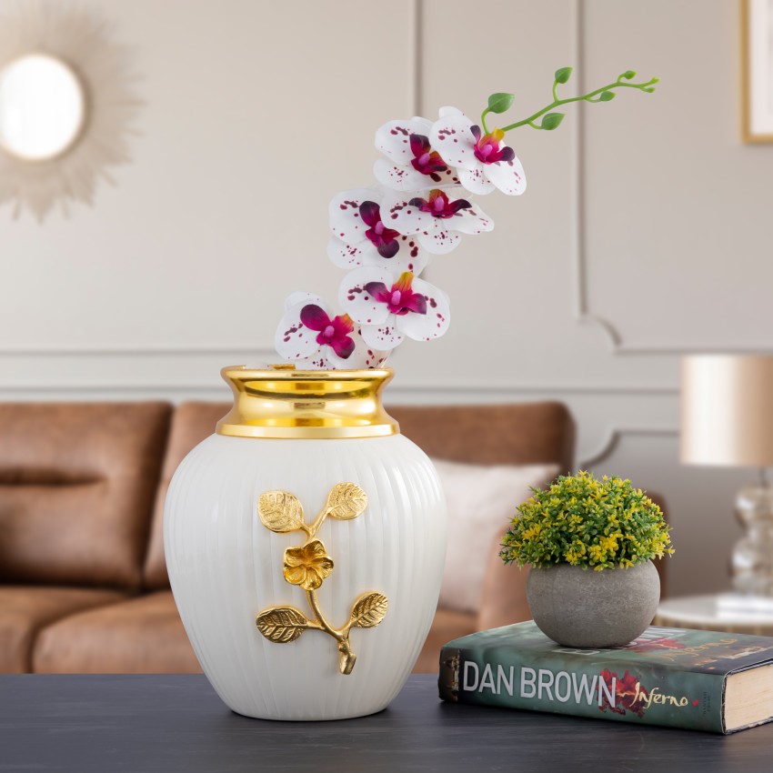 Decowill White Circle Brass Vase Price in India - Buy Decowill White Circle  Brass Vase online at