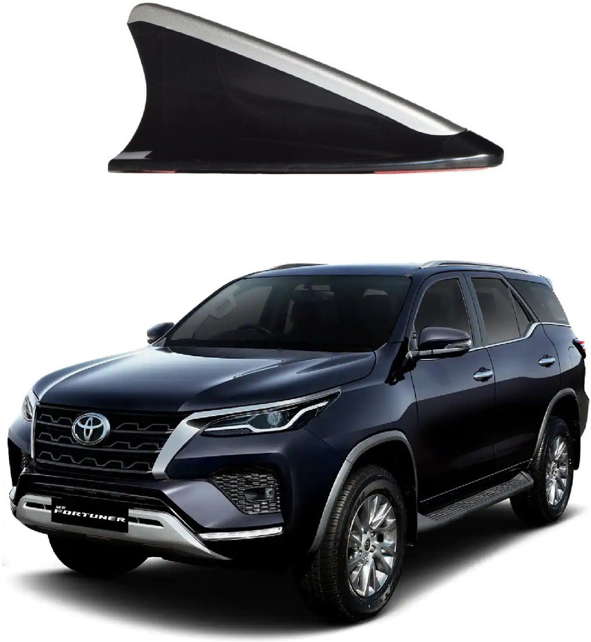 A2D Dual Tone Fin Shape Decorative Roof Antenna Black n Silver for