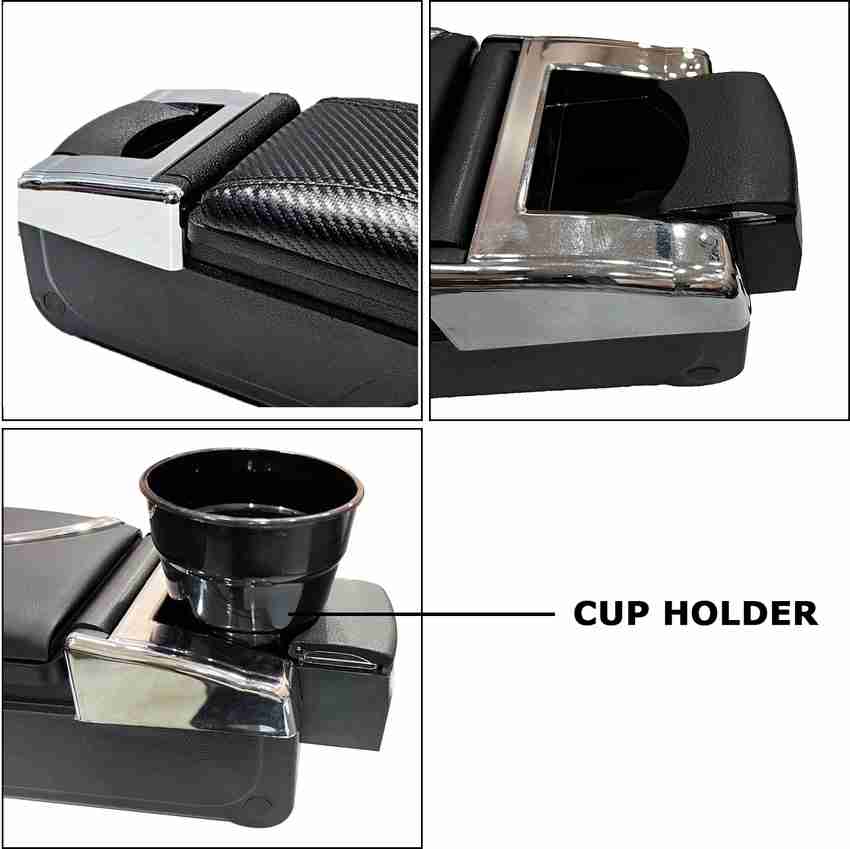 Oshotto PU Leather AR 03 Carbon Fiber Finish Armrest For Maruti