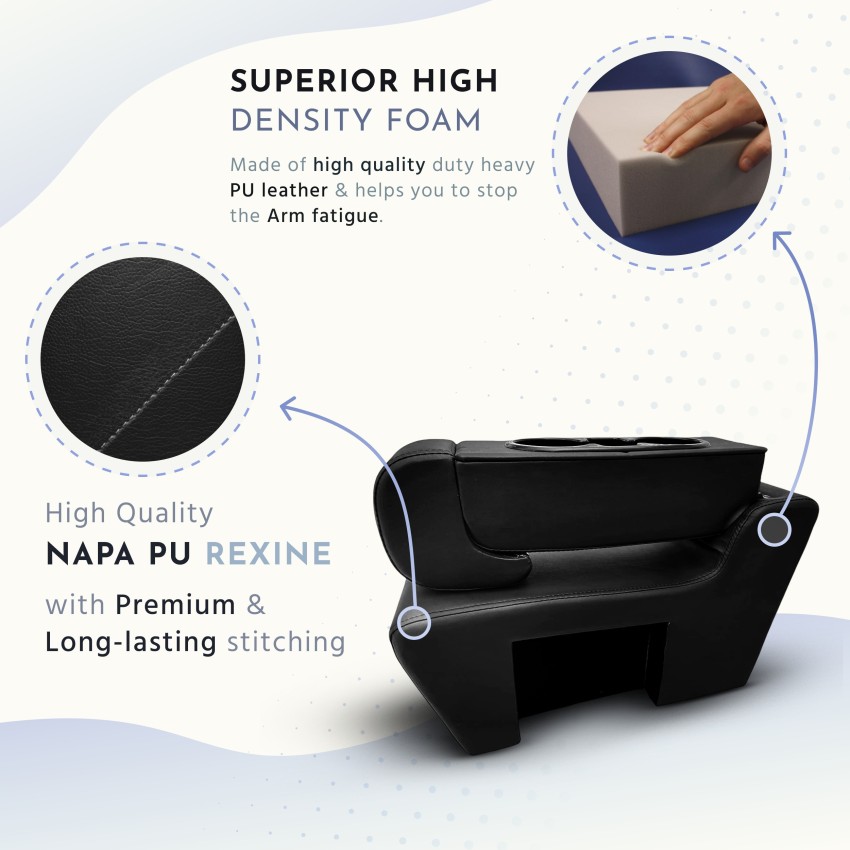 Napa leather and memory foam Car Armrest Box Booster Cushion universal  center console armrest cushion for added support for hand