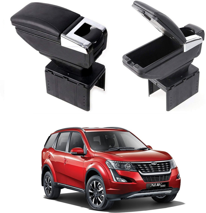 Oshotto PU Leather AR 01 Car Armrest Console Box For XUV 500 Black