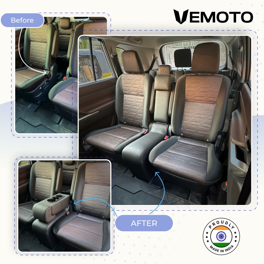 Visionent Wooden Car Center Armrest Cum External Seat Console for