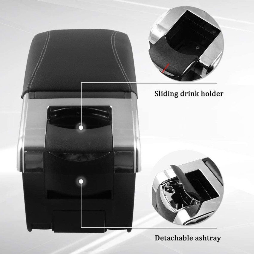 Oshotto PU Leather AR-01 Car Armrest Console Box For XL6 Black Car