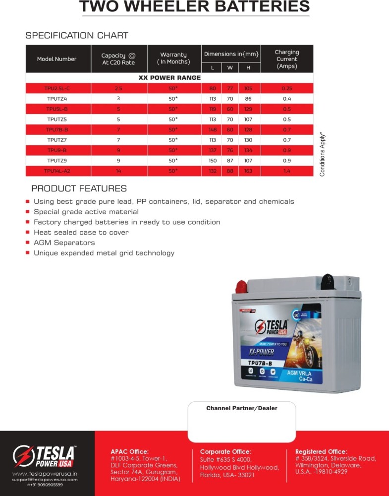 tesla battery price list