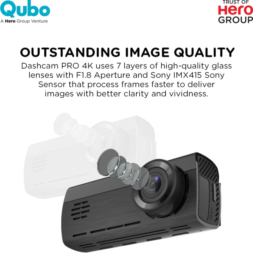 Buy Qubo HCA04 Smart Dashcam Pro 4K DualCam with Wi-Fi GPS Front 4K Rear  1080P 1TB SDCard Vehicle Camera System online at