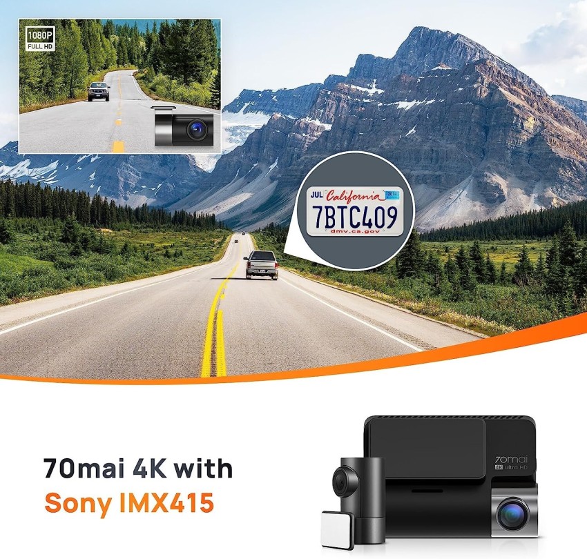 70MAI A800S True 4K Dual Channel Vehicle Camera System Price in India - Buy 70MAI  A800S True 4K Dual Channel Vehicle Camera System online at