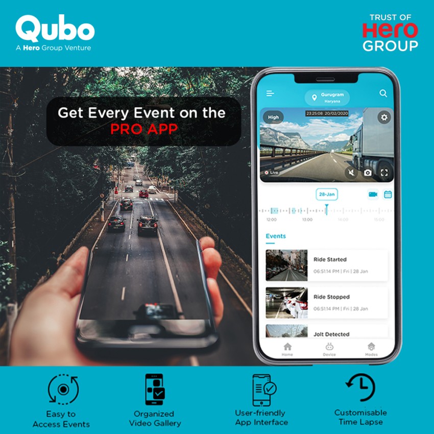 Qubo Car Dash Camera Pro (with GPS) from Hero Group at Rs 4290