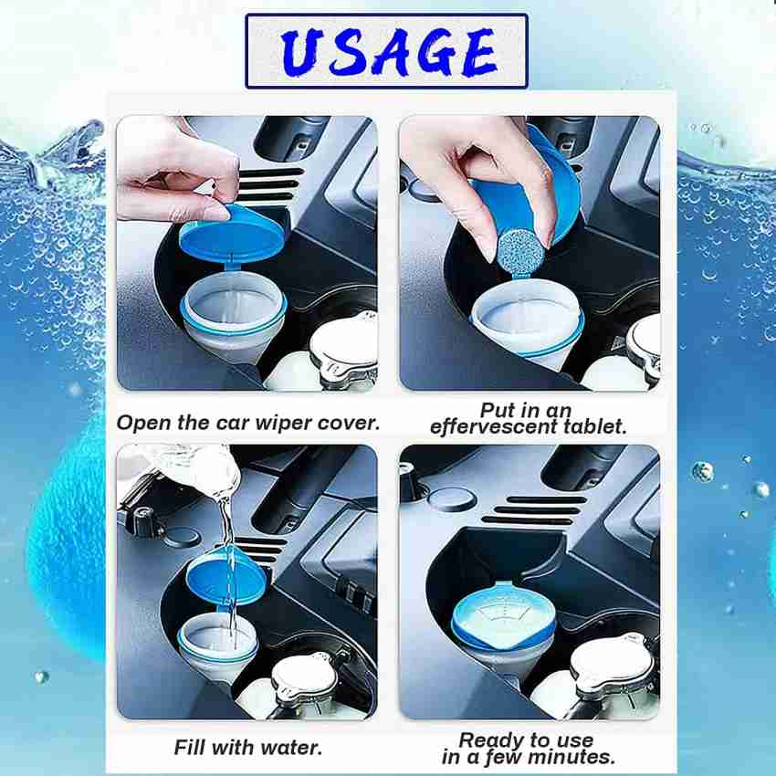 Windscreen Washer Fluid Tablets 50PCS Screen Wash for Cars Glass  Concentrated Washer Tablets Solid Car Tablets Glass Solid Wiper Cleaning  Tablets for