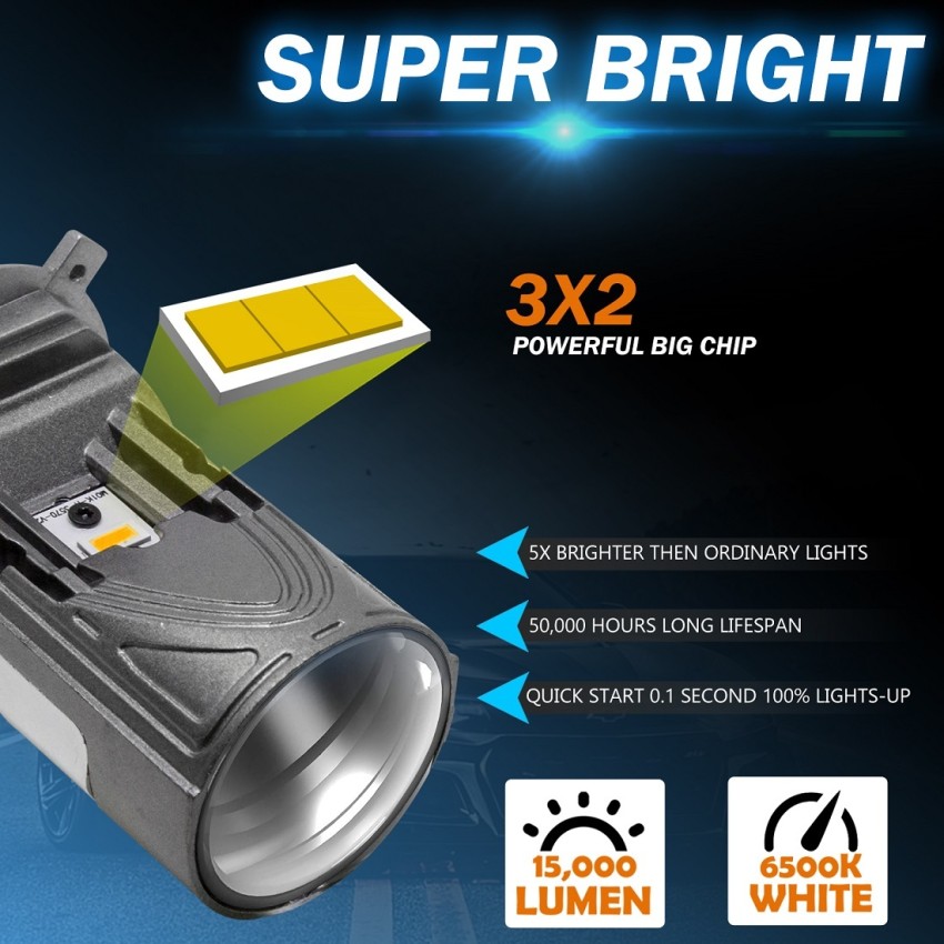 A82 H4 LED Headlight Hi-Lo Beam Projector Lens Super Bright 60W