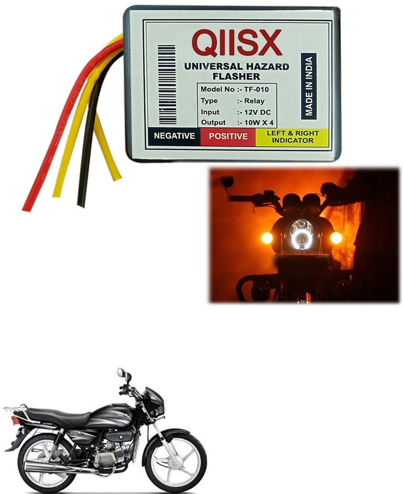 Qiisx Front Rear Flasher Indicator Light for Hero Splendor Plus