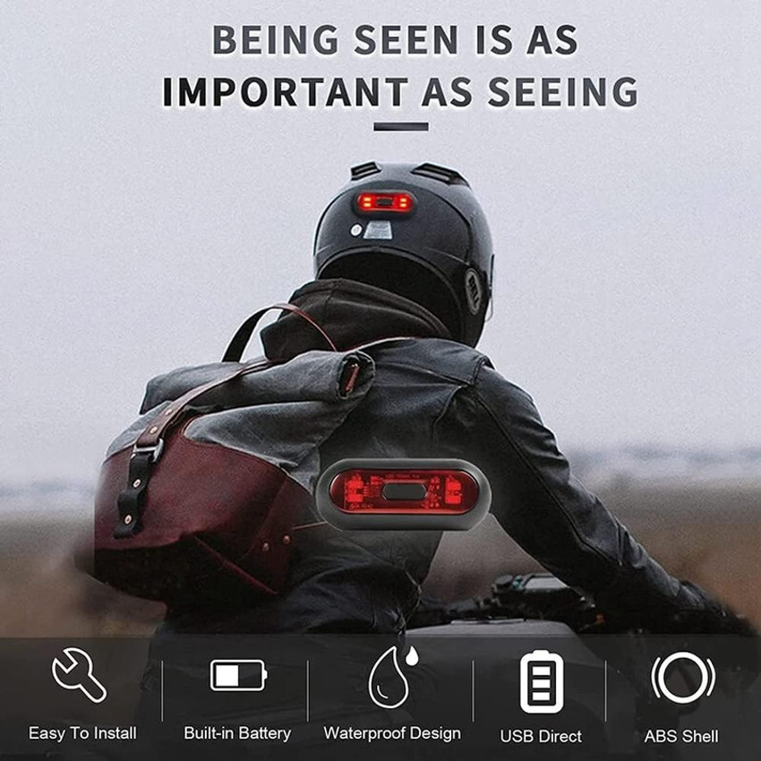 LOVMOTO Universal Bike Taillight USB Rechargeable Motorcycle
