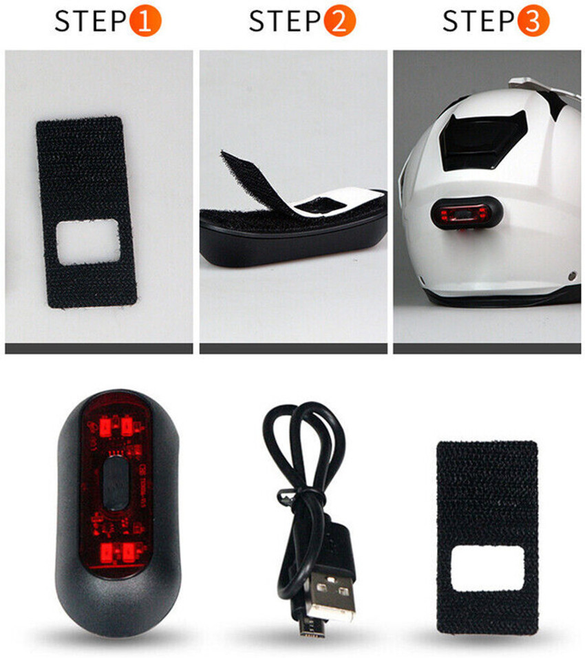 LOVMOTO Universal Bike Taillight USB Rechargeable Motorcycle