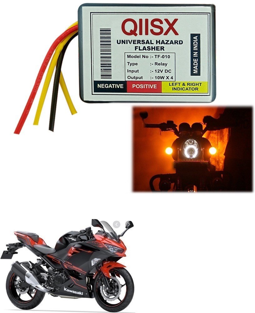 Qiisx Front Rear Flasher Indicator Light for Kawasaki Ninja 250