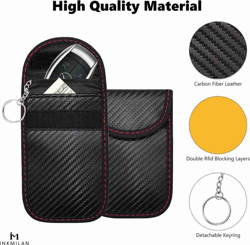Inkmilan Car Key Cover PU Leather Remote Key Fob Case Bag