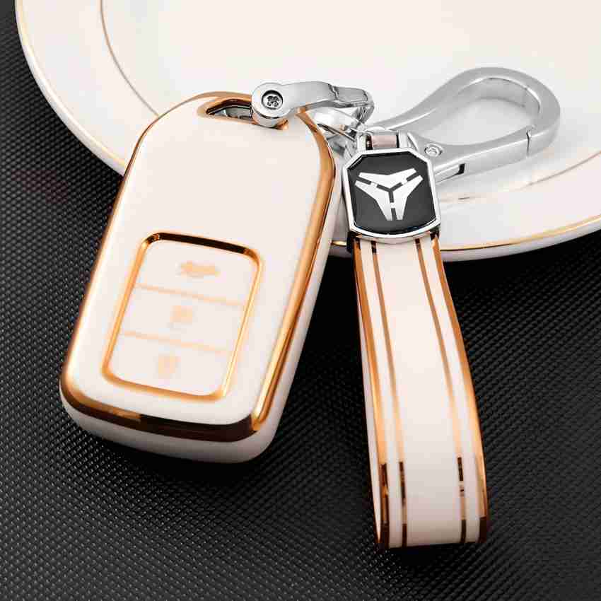 Leather Strap Keychain Remote Smart Key Tpu Car Key Case Cover for