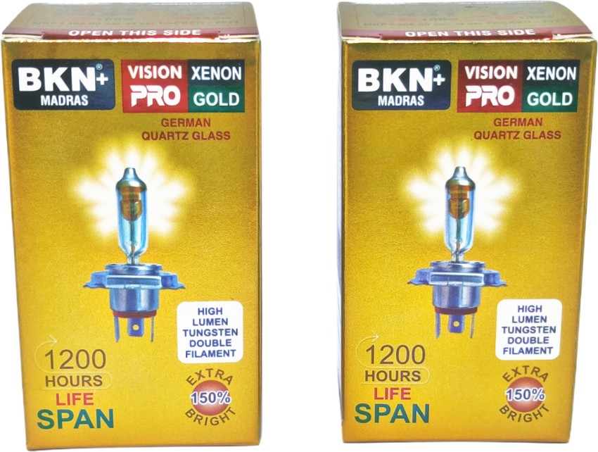 BKN Gold Vision Pro Xenon H4 Car Headlight Bulb 12v 130/100W P43T