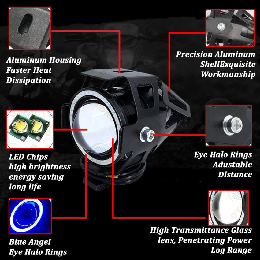 Spidy moto U7 125W CREE LED Motorcycle Headlight RGB Angel Eyes Projector  Fog Lamps DRL Projector Lens Price in India - Buy Spidy moto U7 125W CREE  LED Motorcycle Headlight RGB Angel