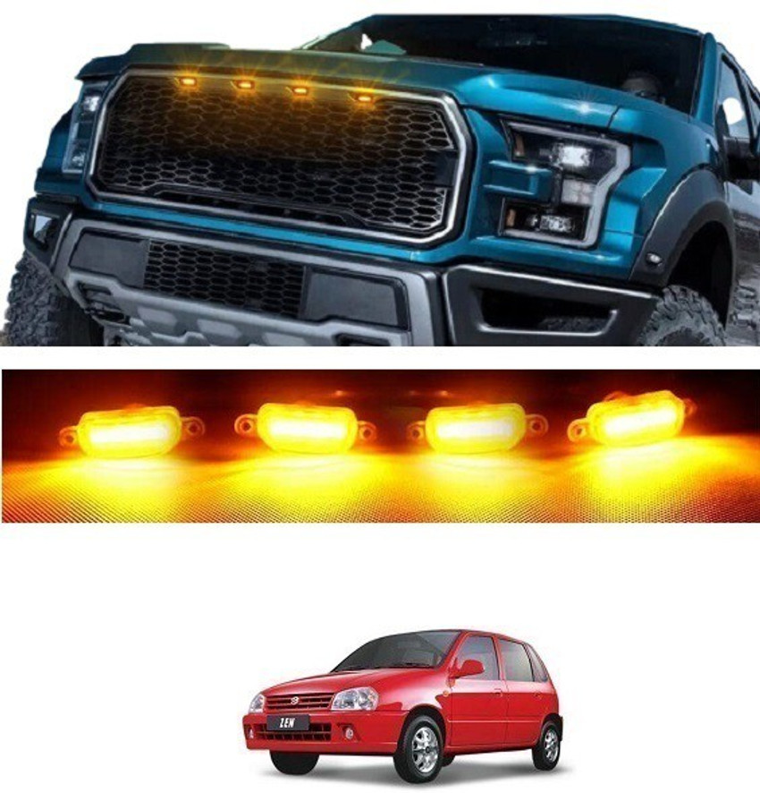 Trigcars Maruti Suzuki Zen Car Radiator Grill LED Light Set of 4