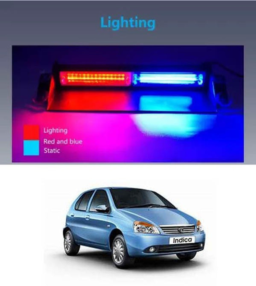 Red and blue shop light for car