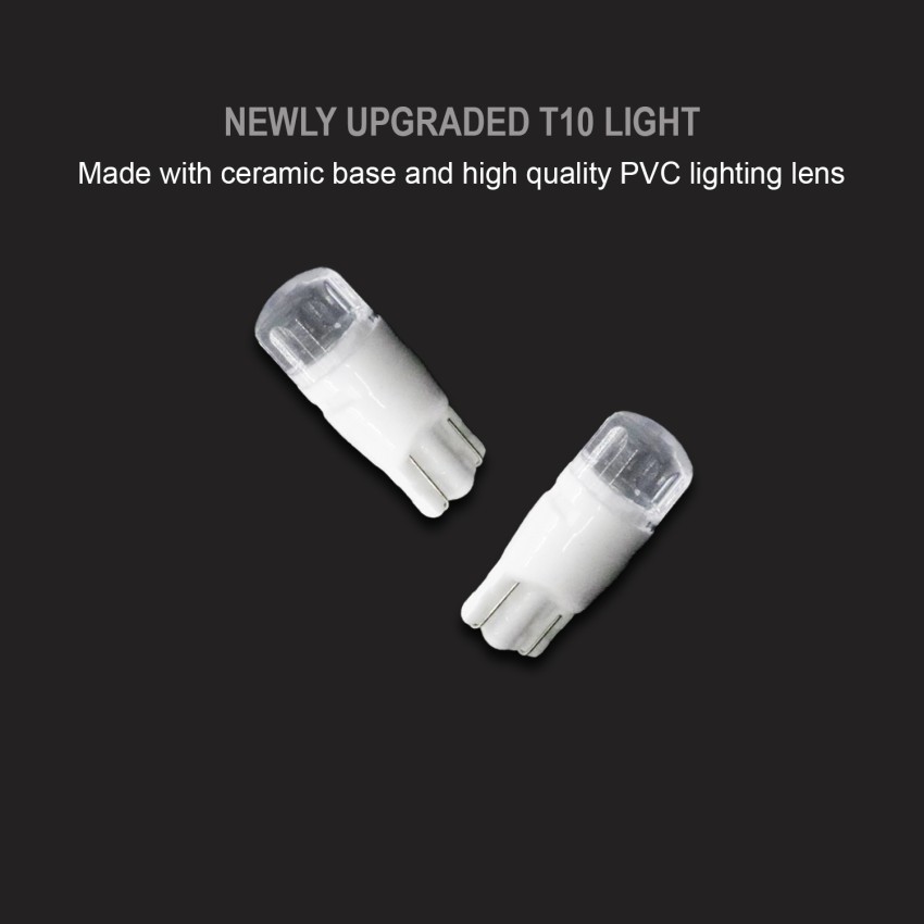 Golden Fox T10-COB Universal Glass Enclosed T10 W5W LED Parking Light Super  Bright White Light Interior Pilot License Plate Dome Indicator Lamp Bulb  for Car Bike and Motorcycle (2W, White, 2 PCS)