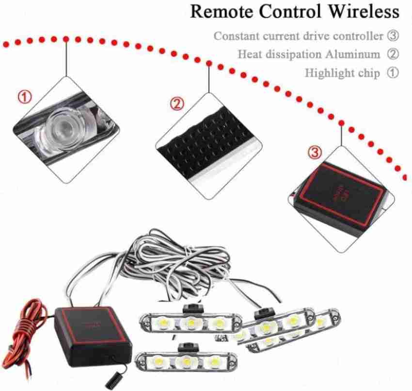 Auto MT 4PC 3LED POLICE LED Emergency Strobe Lights Red Blue Strobe  Flashing Light Bar Brake Light Car, Truck, Motorbike, Van LED (12 V, 24 W)  Price in India - Buy Auto MT 4PC 3LED POLICE LED Emergency Strobe Lights  Red Blue Strobe