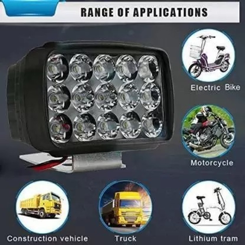 E Shoppe Bike 15 Led Fog Light for Yo Spark Fog Lamp Motorbike LED