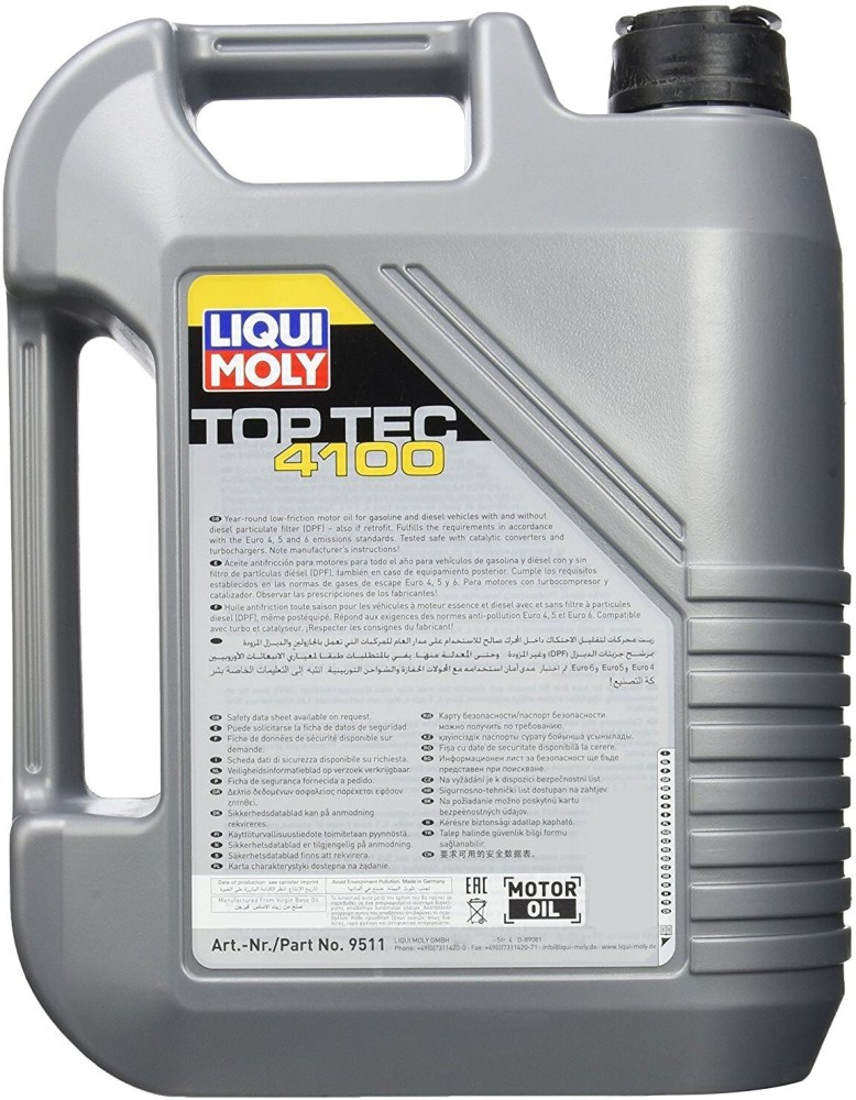 Liqui Moly 9511 Toptec 4100 5W40 5L Synthetic Blend Engine Oil